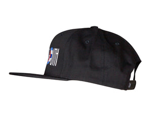 Black Pro baseball on-field shape cap with embroidered 90MS logo. Side View