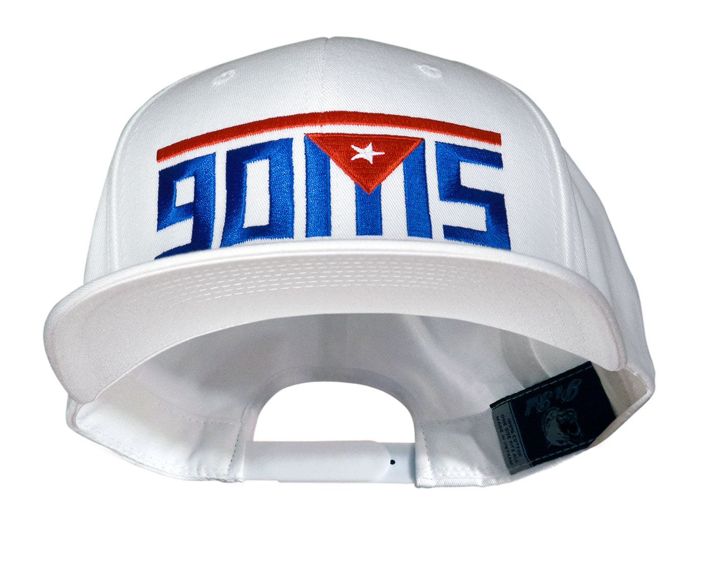 White Pro baseball on-field shape cap with embroidered 90MS graphic