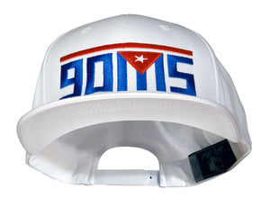 White Pro baseball on-field shape cap with embroidered 90MS graphic