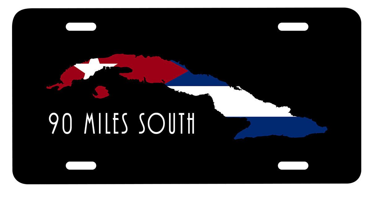 90 Miles South Island License Plate