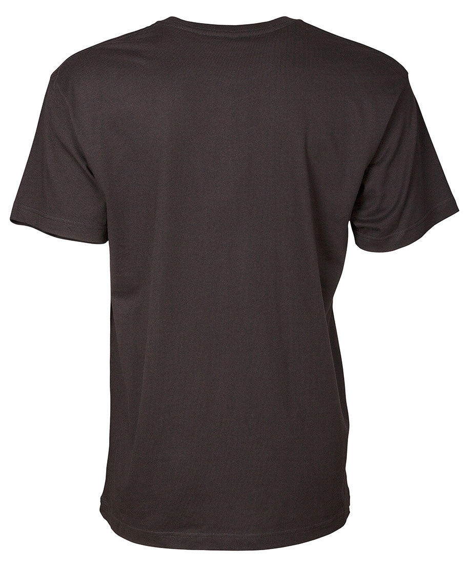 Front view of men's black short sleeve with white 90 Miles South Logo across chest