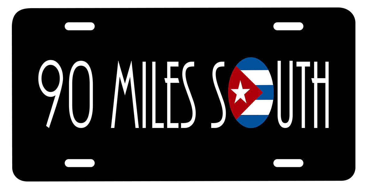 90 Miles South Logo License Plate